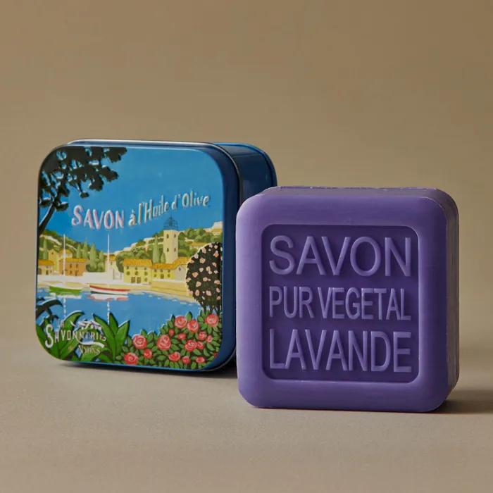 French Natural Cleansing Soap Tin Case Lavender 100g