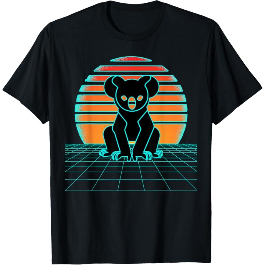 

Koala Bear Synthwave Aesthetic 80s Style Animal Lover T-Shirt XXXXXL чёрный