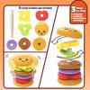 Burger Baby Montessori Sensory Intellectual Development Set, Developing Fine Motor Skills, Stacking Tower Learning Toys