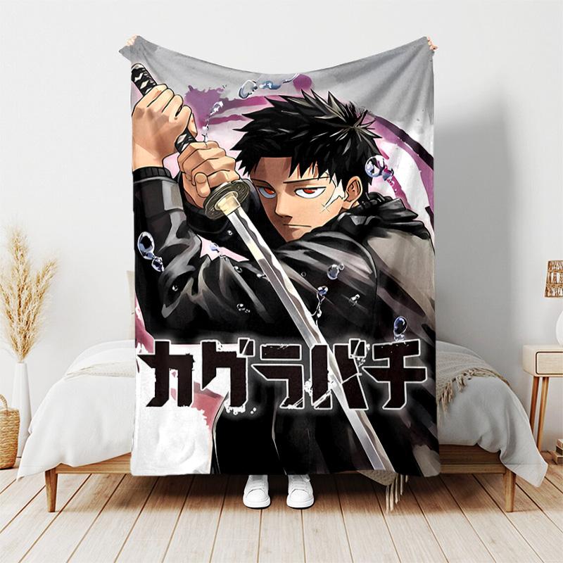 Cool Anime K-Kagurabachi printed throw blanket—lightweight,soft,warm;versatile blanket all seasons—perfect air-conditioning throw,nap blanket