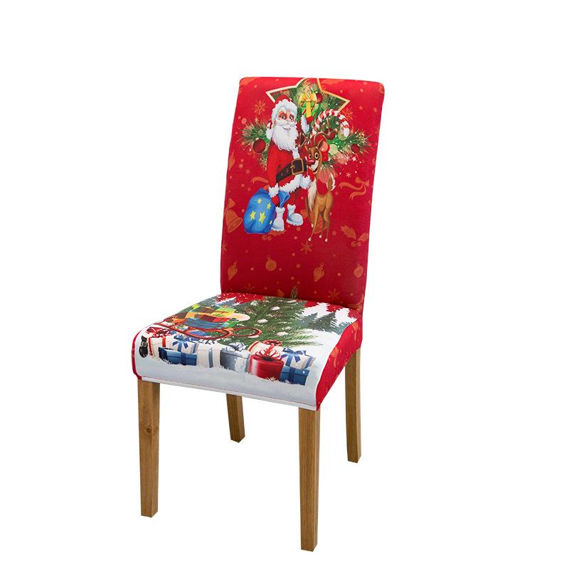 Chair Cover Dining Room Christmas Decor 2025 Santa Claus Snowflake Print Office Chair Covers Stretch Removable Chair Seat Cover