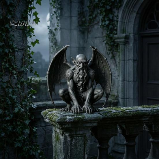 Resin Ornaments for Home Decor Gargoyle Statue, Medieval Gothic Sculpture, Artistic Horror Small Sculptures Windowsill Decorative Craft Office Living