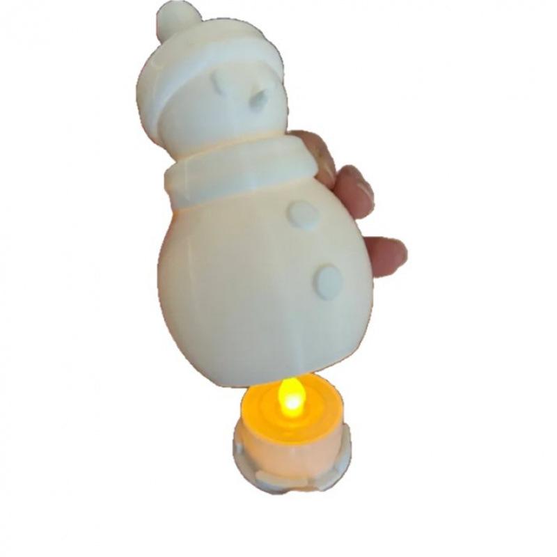 3D Printed Christmas Snowman Night Light Decoration - Festive Gift Ornament