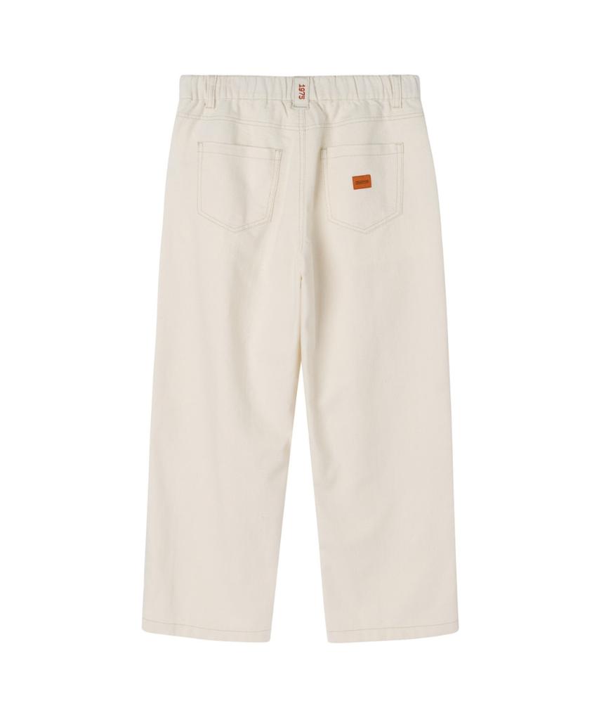 Brompton London Half Banding One Tuck Denim Trousers - Ivory (P262Udp481)