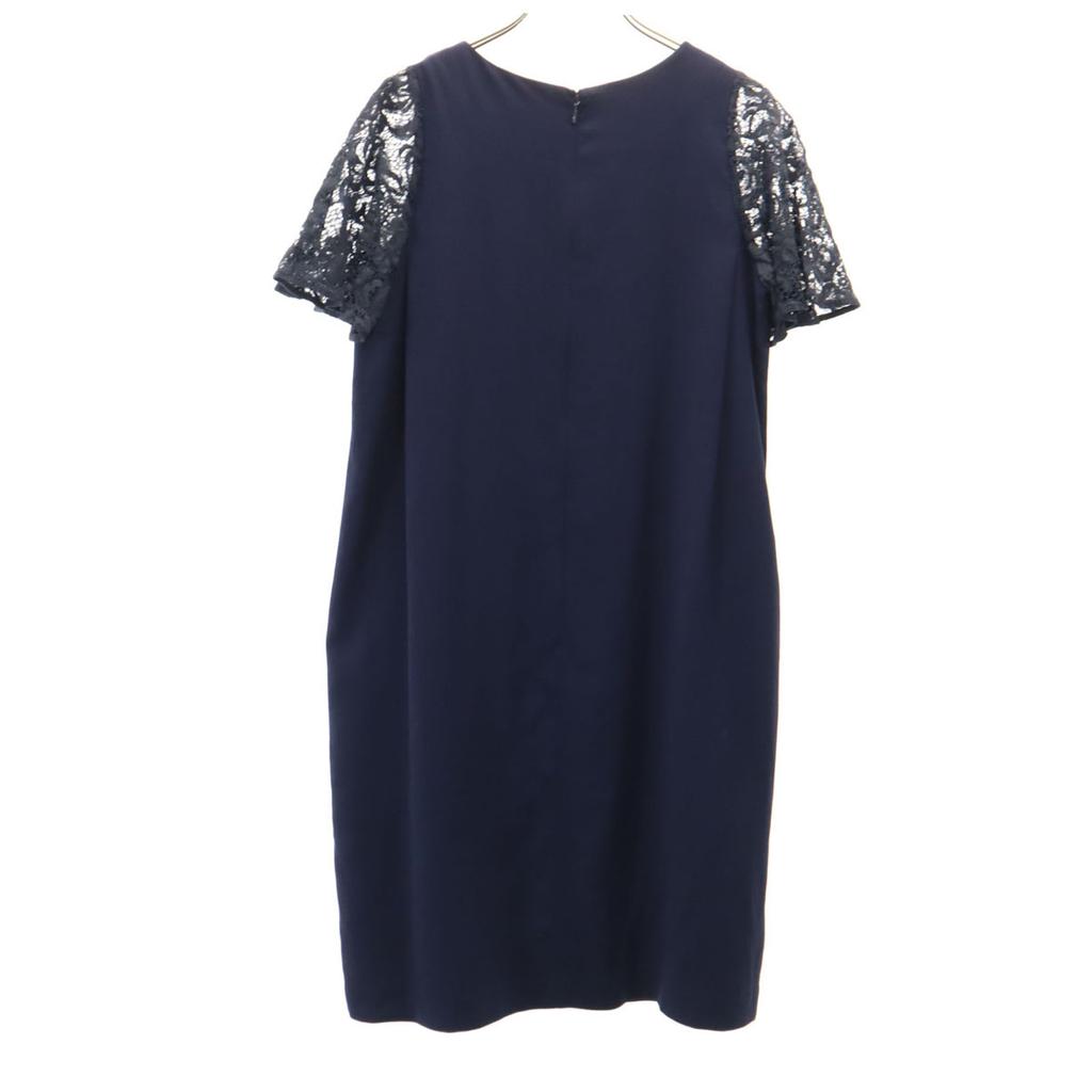 Demi-Luxe BEAMS Made In Japan Short Sleeve Flared Lace Sleeves Knee-length Dress Women Used