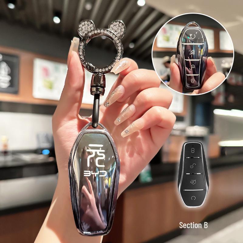 BYD Key Case for Han, Dolphin, Seagull, Mini, Yuan, Tang, Song Pro, and Qin Plus.