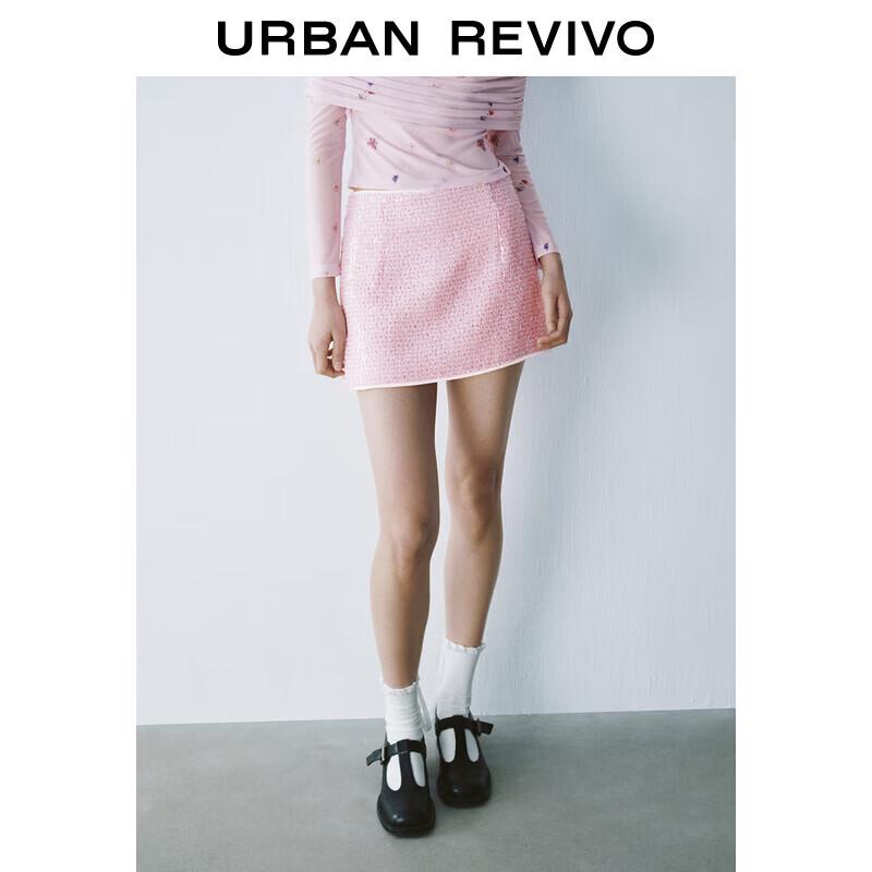 UR Sequin High-Waist A-Line Mini Skirt L