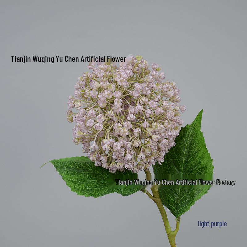 Single Stem Green Radish Hydrangea Artificial Flower Prop for Decoration and Display Height: approx. 51cm