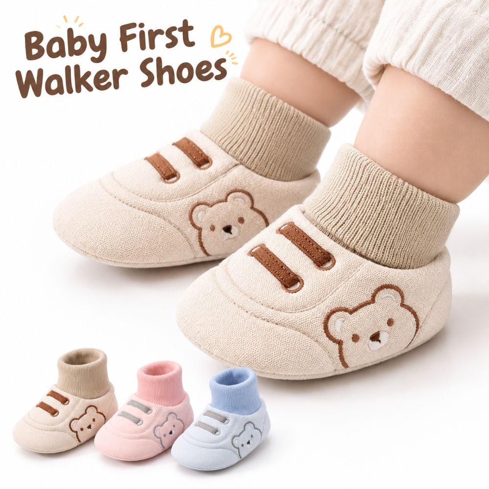 Cartoon Design Baby Walker Shoes Non-Slip Baby Booties Cute Infant Shoes Walking Practic