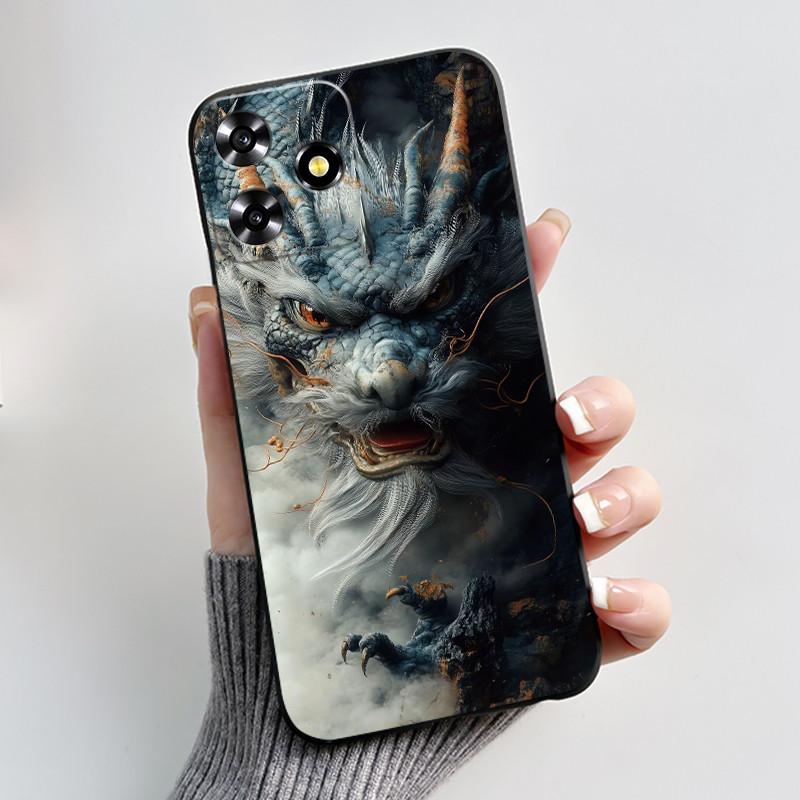 For ZTE Blade A73 4G Case Luxury Dragon Cute Cool Boys Girls Black Matte Soft Silicone Casing For ZTE Axon 50 Lite Bumper Cover