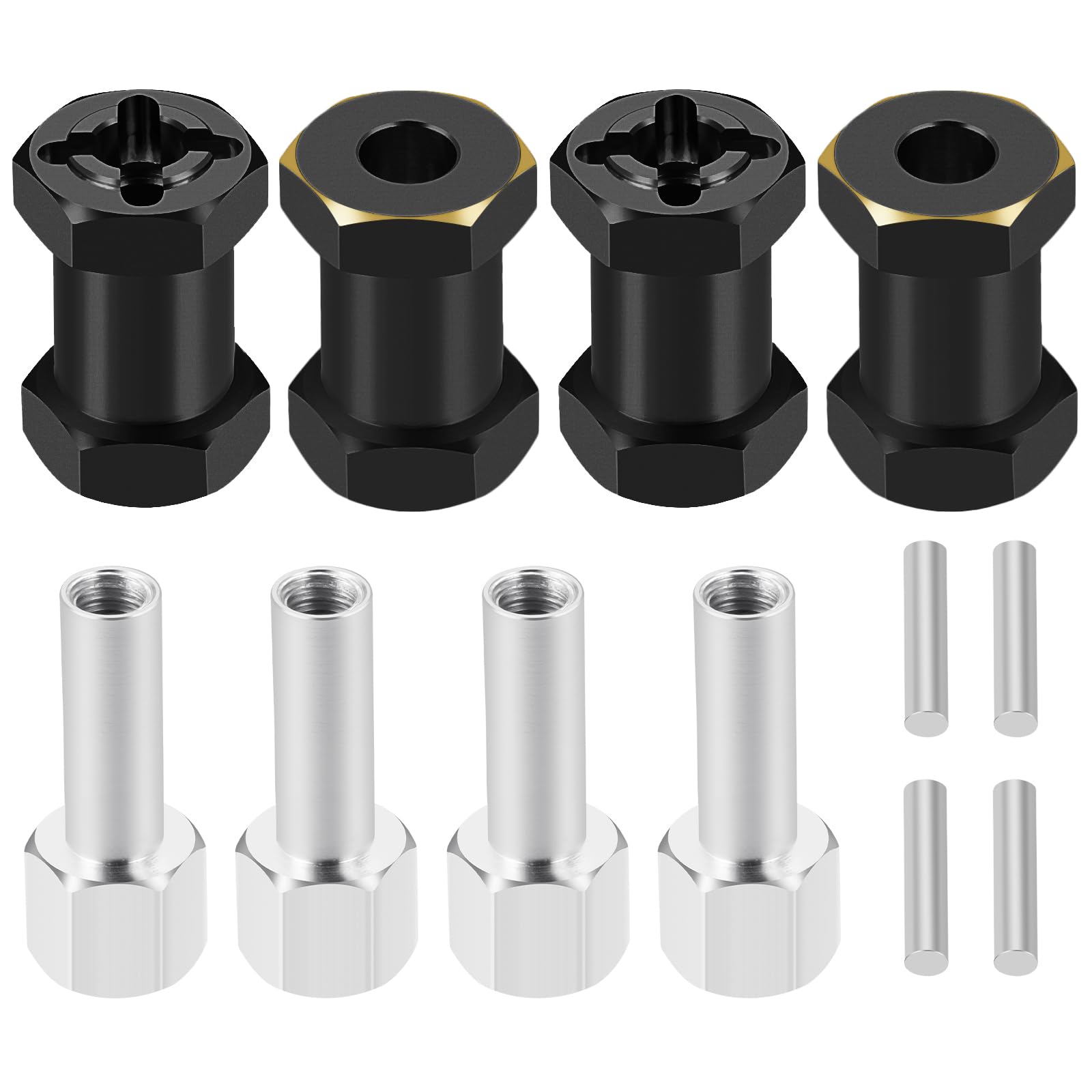 

TRZX Brass 12mm Wheel Hex Drive Hub Combiner Coupler, 12mm, 15mm, 17mm, 20mm, 25mm Extension, for 1/10 Axial SCX10, 90046, D90 RC Crawler Car (#20mm)