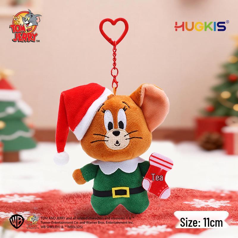 Tom & Jerry Plush Toys: Cat Pendant & Mouse Keychain Charms for Kids