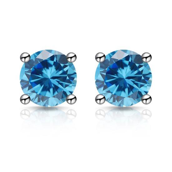 Zirconia Stud Earrings One Carat Main Stone Earrings Hypoallergenic Flat Back Earrings Comfortable Shiny Daily Wear Jewelry for Women Men