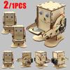 1-2PCS DIY Robot Eating Coin Model Assemble Kit Mini Teaching Learning STEM Project Science Education Aid Gift for School Lab