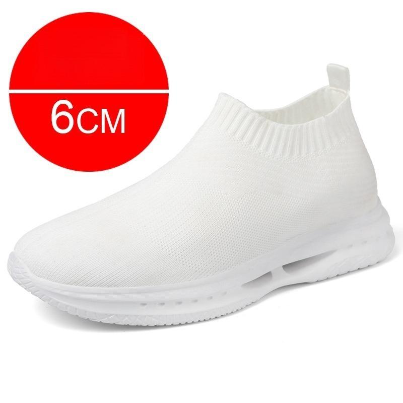 

Flying socks men s shoes invisible heightening shoes 8CM summer new lazy shoes mesh heightening 6 running sports shoes 44