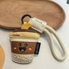 Funny Coffee Cup Shape Keychain Cartoon Car Key Ring Ice Cream Pendant  Bag Key Decor
