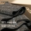 CACUSS Men's Pure Wool Warm Scarf with Gift Box