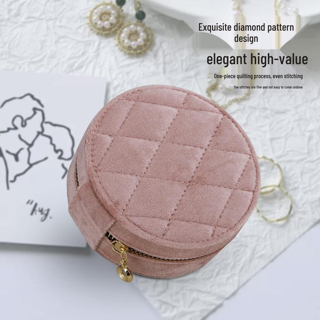 Boîte à Bijoux de Luxe en Velours pour Bagues, Colliers et Puces d'Oreilles - Solution de Rangement Portable et Élégante