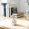 Desktop Ornament, Hollow Curved Surface Sitting Hound Figurine, Matte White One-Piece Molded Dog Sculpture for Home Office Gift