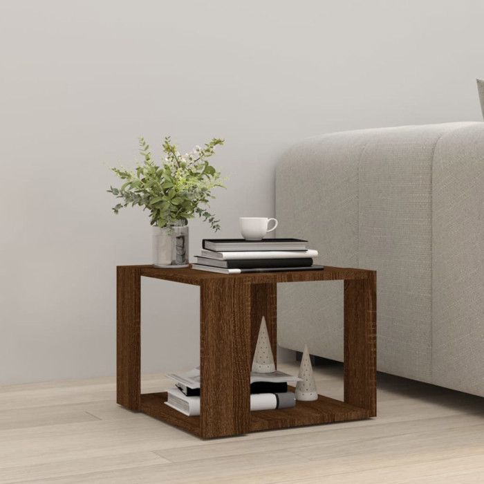 VidaXL Table basse Chêne marron 40x40x30 cm Bois d'ingénierie 815170