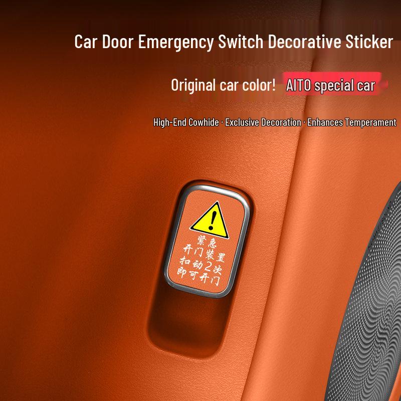 2026 Huawei AITO M7 M8 M9 Car Emergency Door Switch Warning Sticker