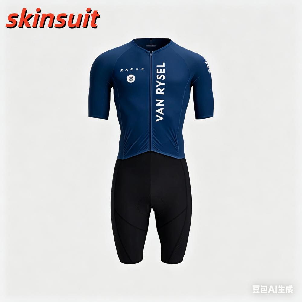 Tuta da Triathlon da Uomo Set da Ciclismo Manica Corta Abbigliamento da Bici Tri Suit Ropa Ciclismo Swim Run Tuta da Gara