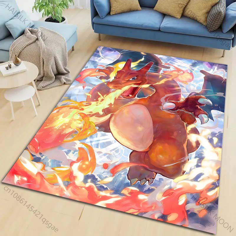 Klasyczny P-P0kém0n Charizard Wzór Dywan Salon Sypialnia Sofa Duża Powierzchnia Dekoracyjne Dywany Dzieci Zabawa Mata Antypoślizgowa Cudowne Prezenty