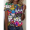 Fashion Women Retro Plush Animal Patterns Print T Shirt Funny Casual O-neck Short Sleeves T-shirt Summer Female Tee Shirt