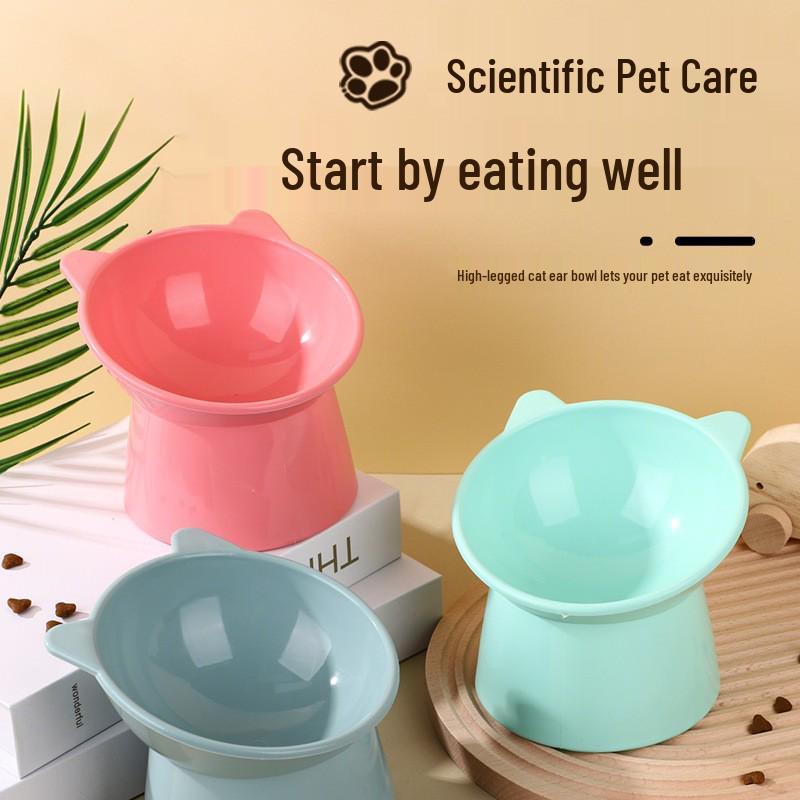 

Nordic High-Leg Cat Bowl with Slanted Mouth – Minimalist Anti-Spill Pet Dish