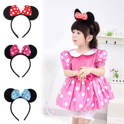 Süßes Kind Mädchen Micky Maus Punktmuster Schleife Ohr Haarband Haarreif Party Accessoire
