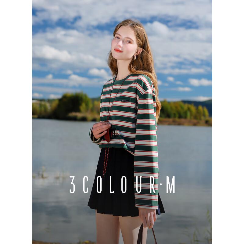 SanCai 2025 Spring Colorful Striped T-shirt XL