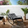Miami GARDEN CHAIR, Gray, On Metal Runners with a Cushion