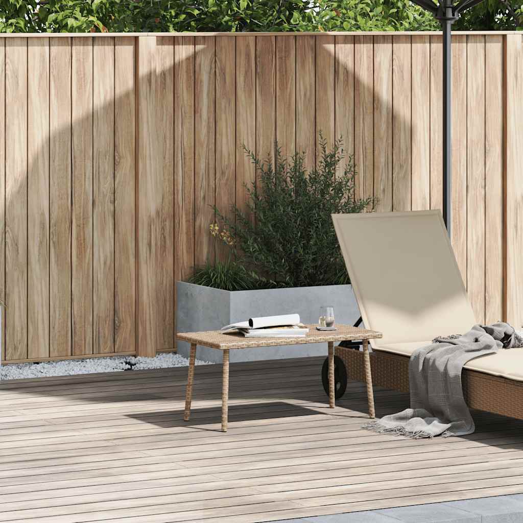 Garden Coffee Table Rectangular Beige 80 x 40 x 37 cm Poly Rattan