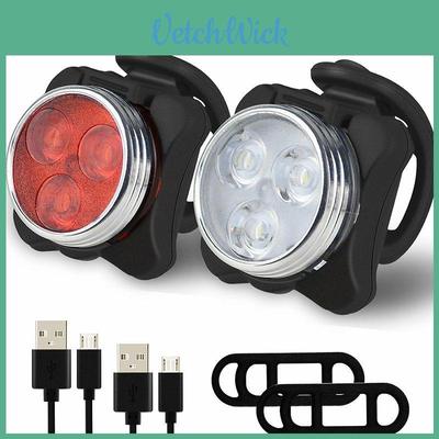 Usb Rechargeable Waterproof Ipx4 Bike Light Set For Safe Night Riding**
