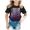 Summer Round Neck 3D Guitar Printed Top Fashionable Casual Short Sleeved Children's Girl T-shirts