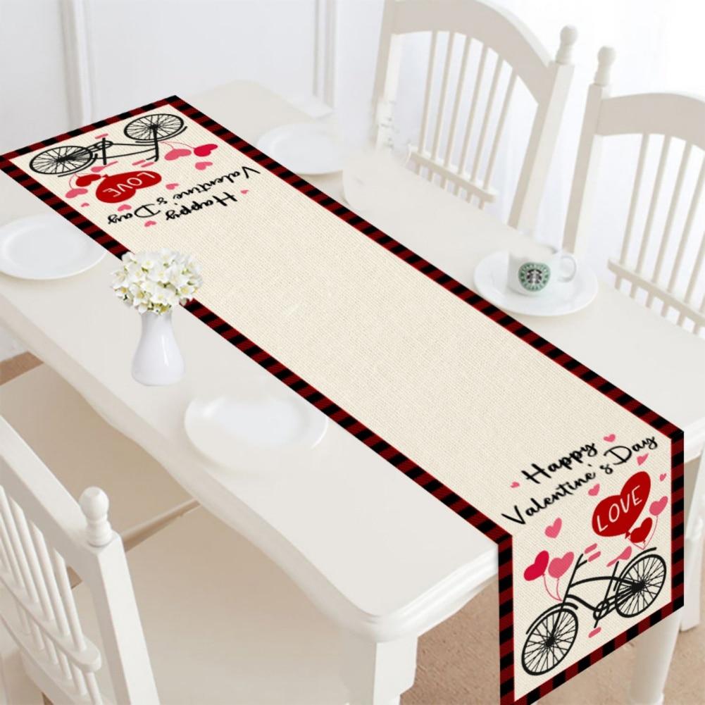 Cheap Valentines Day Table Runner Heart Love Printed Table Decoration ...