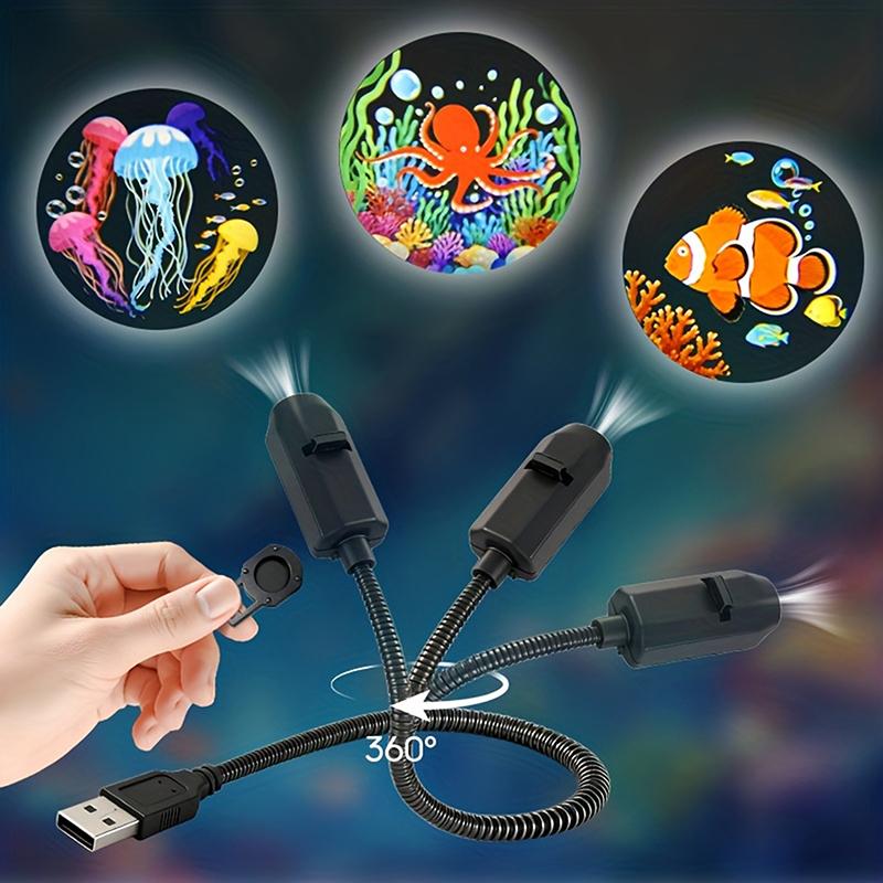 Multi Color LED USB Ocean Life Projection Light Projector Lamp for Party Kids Night Nursery Room Decor
