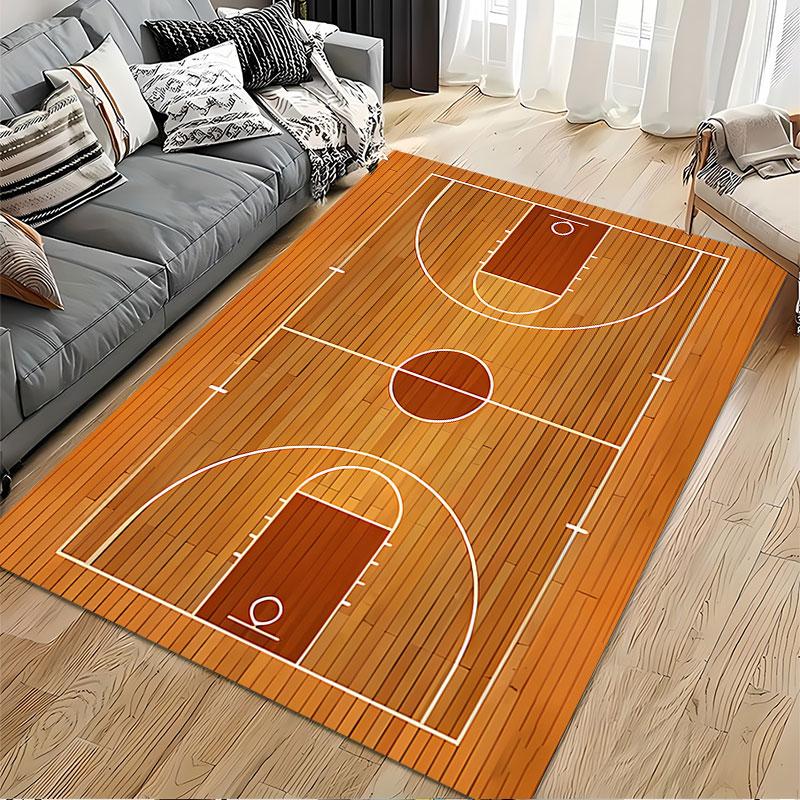 Basketball Court Pattern Rug suitable as a non-slip mat for the living room or bedroom sofa