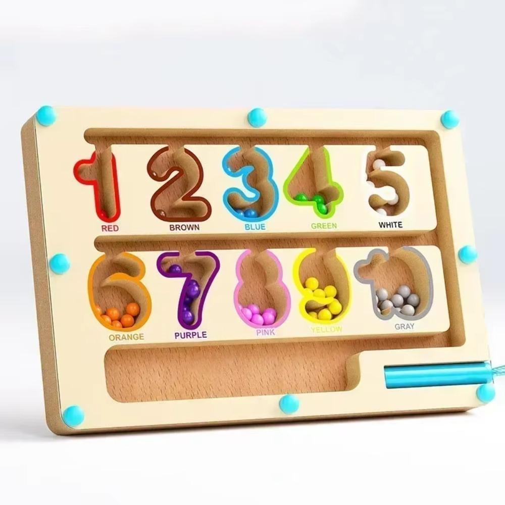 Puzzle Magnetic Color Number Maze Toy Bead Magnetic Sorting Travel Board  Christmas Birthday Gift