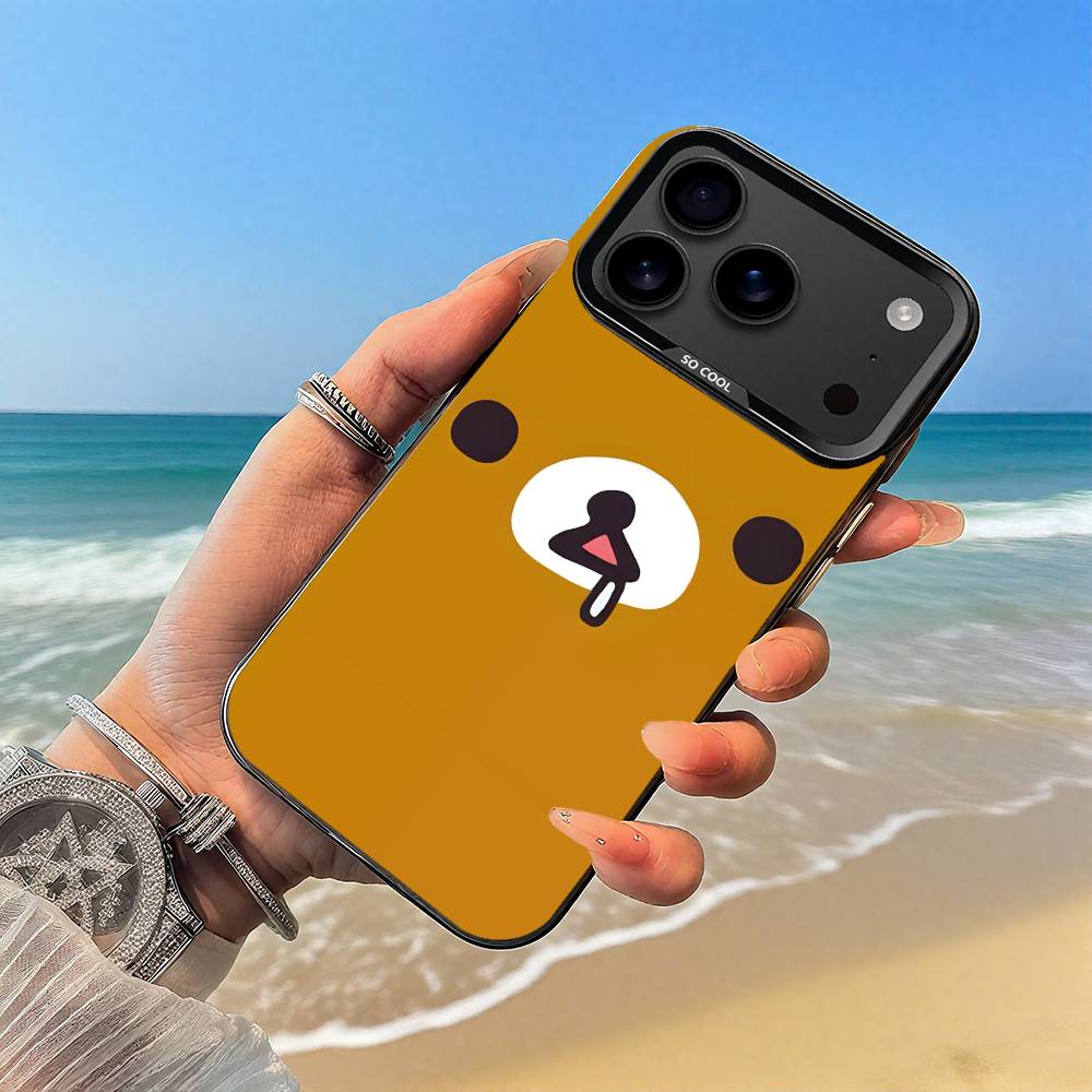 Cartoon Cute Rilakkuma Phone Case Black case for iPhone17,16,15,14,13,12,Pro,Max,Plus,E,SE4,Air,Mini