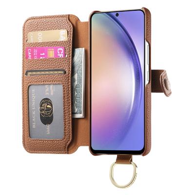 For Samsung Galaxy A55 5G Case RFID Blocking Zipper Wallet PU Leather Mobile Cover