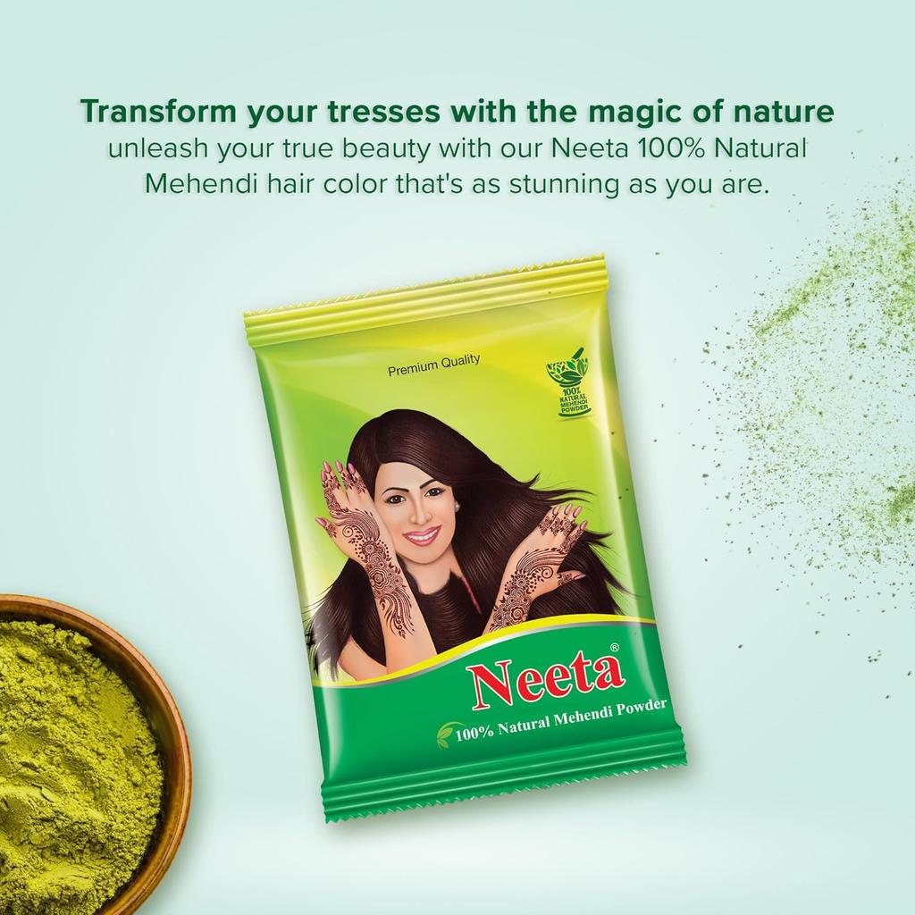 Neeta 100% Pure Henna Powder 500g Pack of 1 Natural Hair Color Conditioner for Men & Women