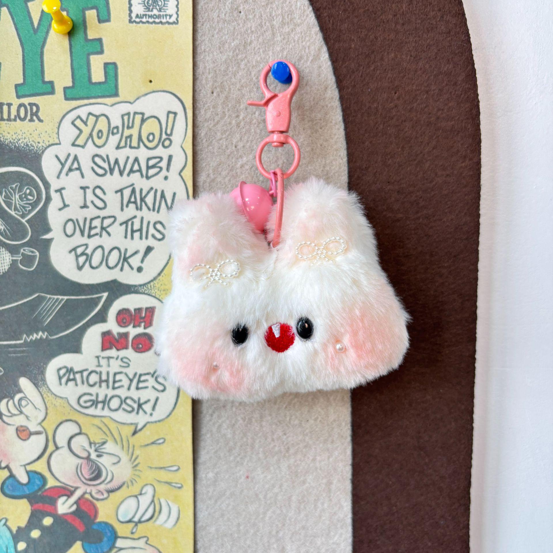Handmade Tanghulu Rabbit Squeaky Pendant: Cute Plush Bag Accessory with Cherry and Strawberry Rabbit Design
