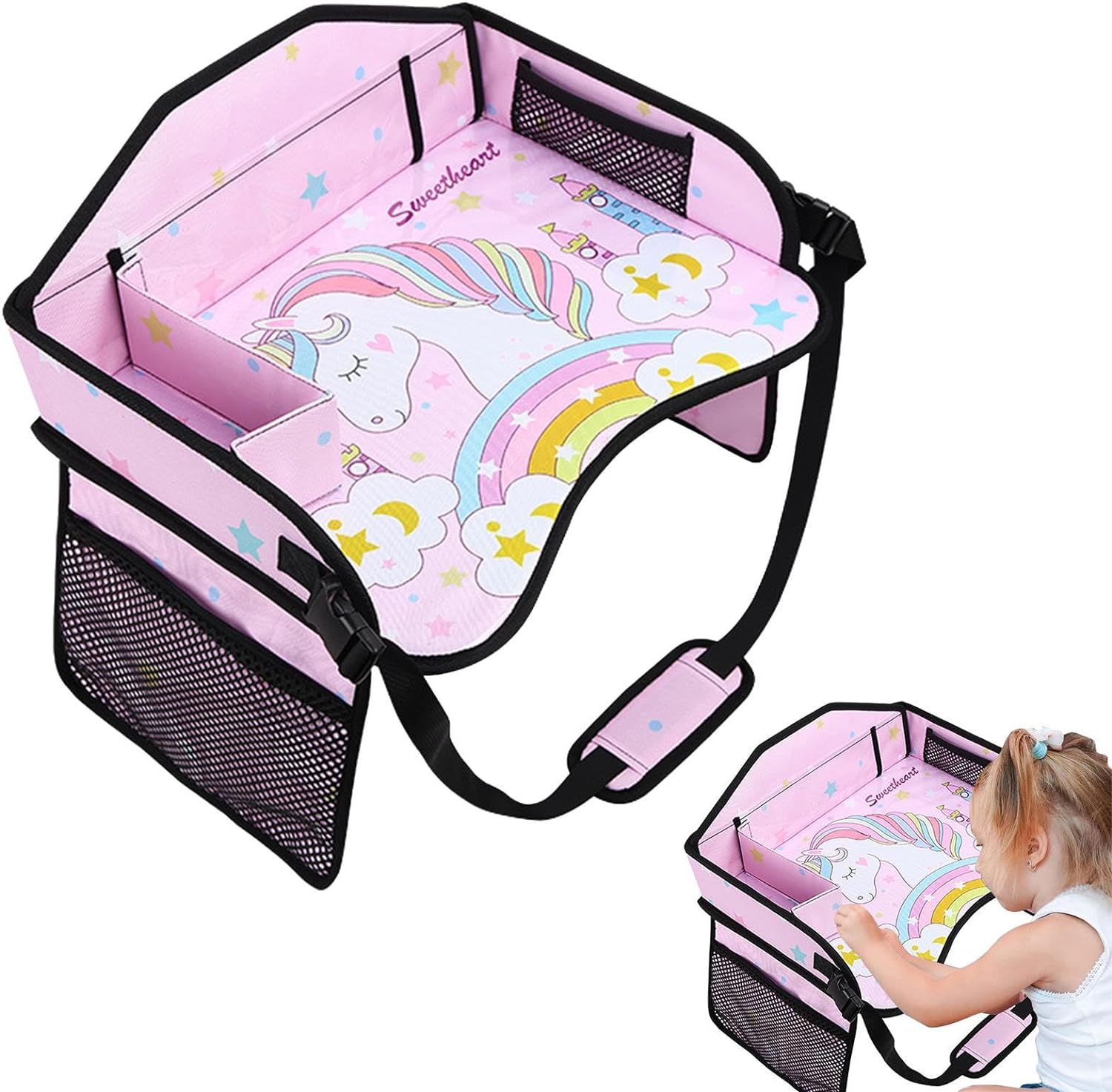 

Детский дорожный поднос для автокресла для малышей и детей, поднос на колени для самолета, поднос на столик для автокресла с органайзером для занятий в дороге