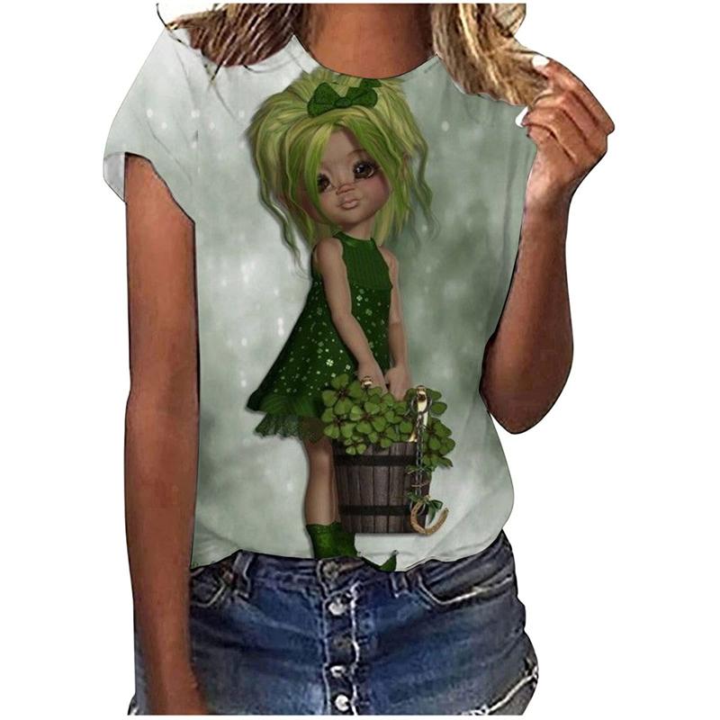 Latest Ireland St. Patrick's Day 3D Printed New Summer Women's Short Sleeve T-Shirt Casual Comfortable Streetwear Top