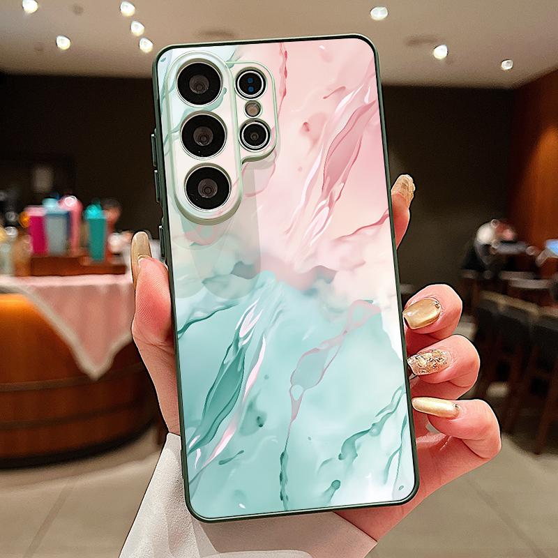 Splicing Marble Pattern Case For Samsung S26 Ultra S25 Edge S24 Plus S23 FE A15 A16 A17 A35 A36 A37 A54 A55 A56 A57 5G Hybrid TPU+PC Magnetic Cover