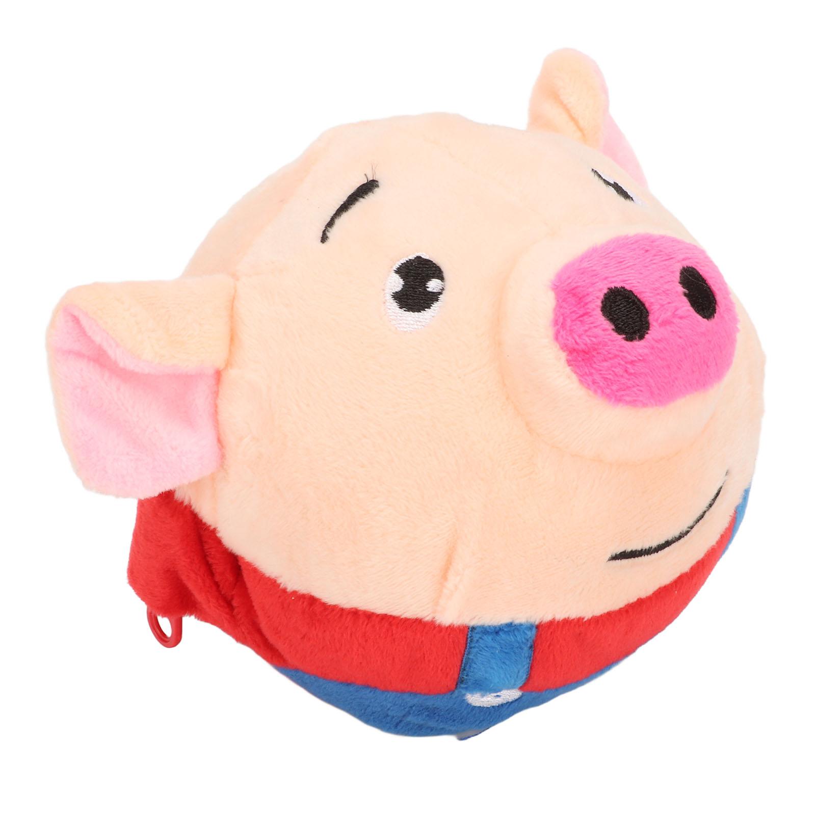 

Pet Bouncing Ball USB Rechargeable Interactive Washable Cartoon Pig Plush Sound Electronic Dog Toy for Puppy