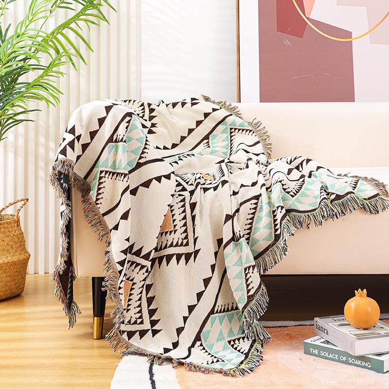 Double Side Boho Plaid Decorative Blankets For Bed Sofa Cover Camping Picnic Blanket Mat Tapestry Chair Couch Slipcover Blanket