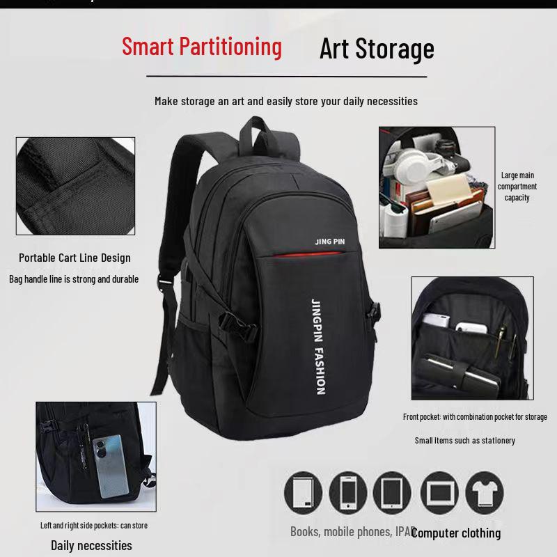 Men's Large Capacity Backpack for Students & Commuters - Ideal for Travel or Business, Fits Laptop