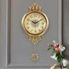 Metal Brass Living Room Wall Clock, a Modern Designer's Creative Decoration, American-style Silent Clock